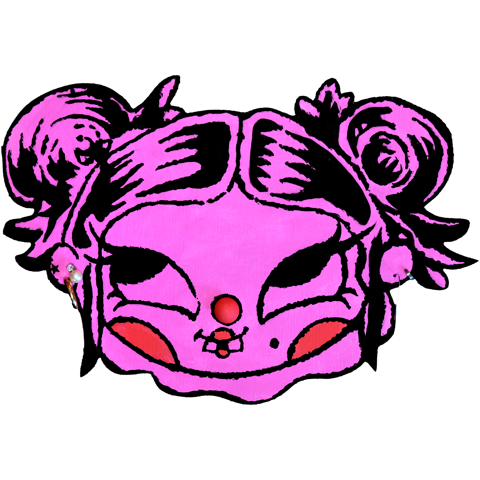 Earring Ladies Woodcuts