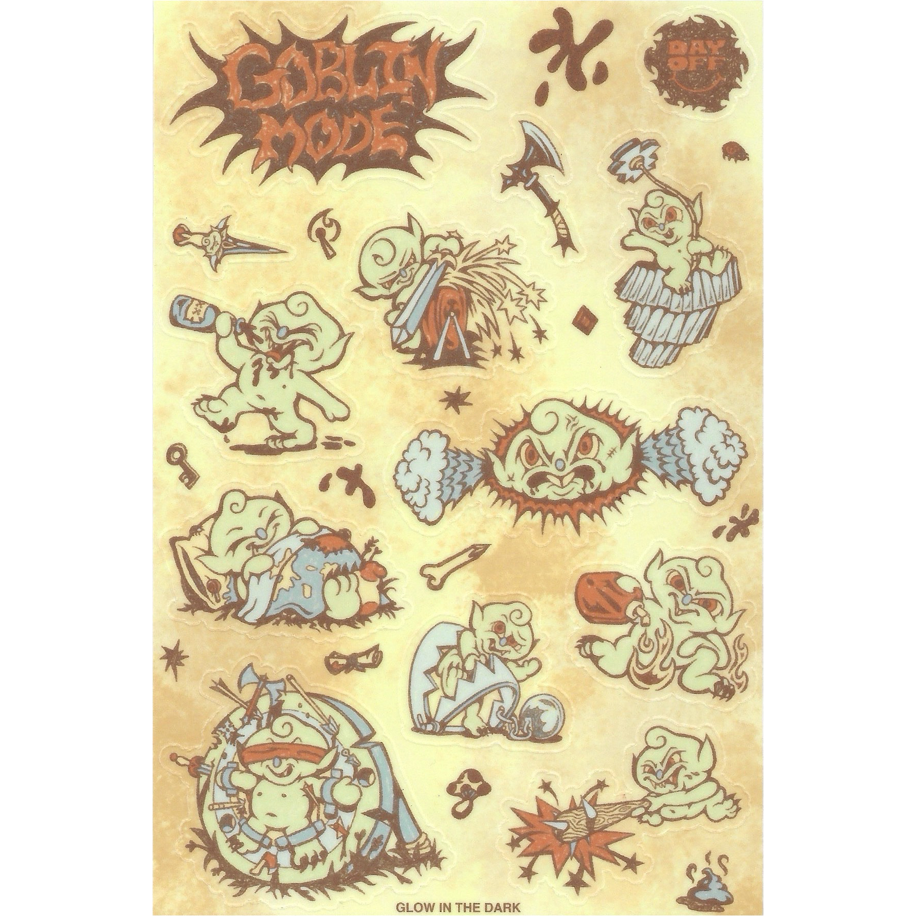 Goblin Mode Glow Sticker Sheet