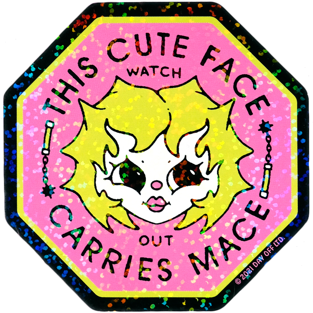 Cute Mace Glitter Sticker