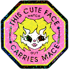 Load image into Gallery viewer, Cute Mace Glitter Sticker
